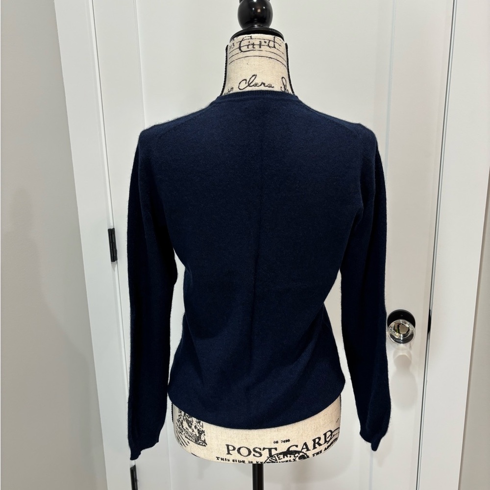 Charter Club Navy Blue Cashmere V-Neck Sweater - Picture 3 of 6